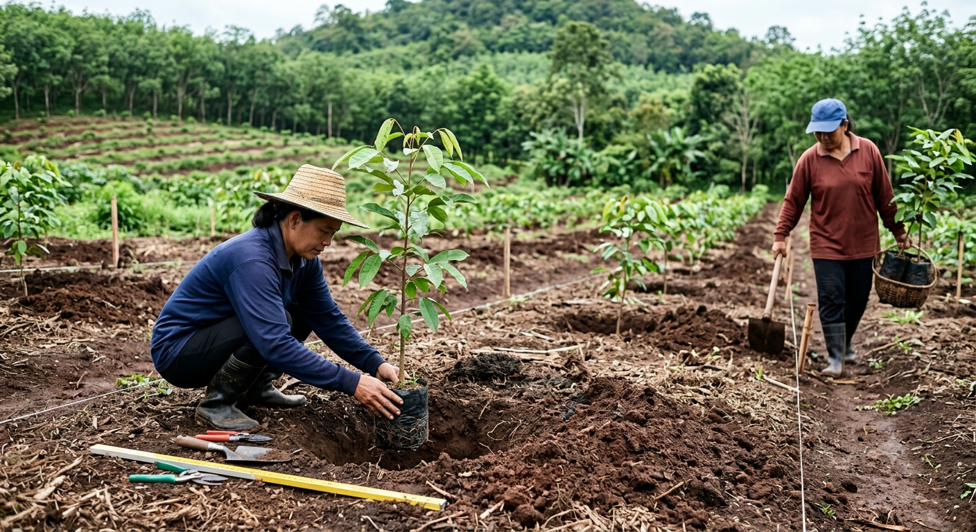 Quy trình kỹ thuật trồng cây cao su giống đúng cách